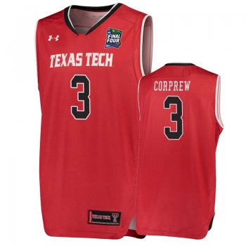 Texas Tech Red Raiders Deshawn Corprew #3 Red 2019 Final-Four Replica Jersey