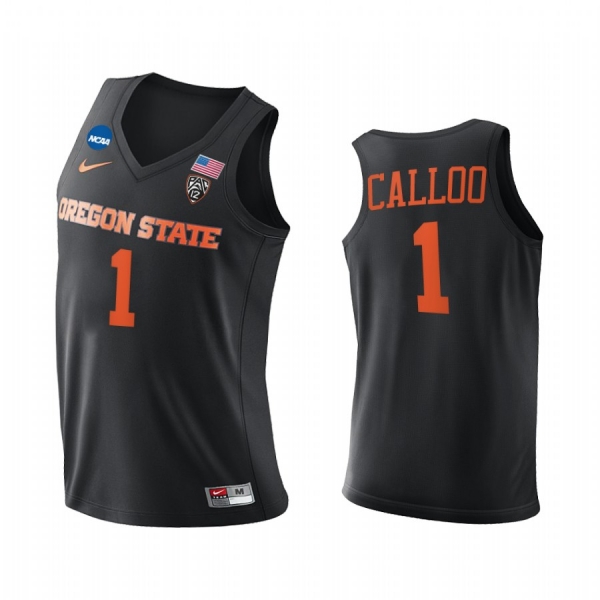 Maurice Calloo Oregon State Beavers Black Jersey 2021 March Madness Sweet 16 PAC-12