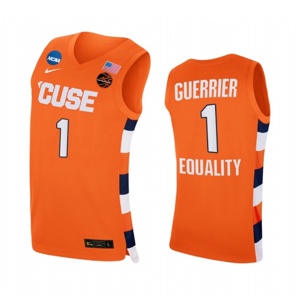 Syracuse Orange Quincy Guerrier Orange 2021 March Madness Sweet 16 Equality Jersey