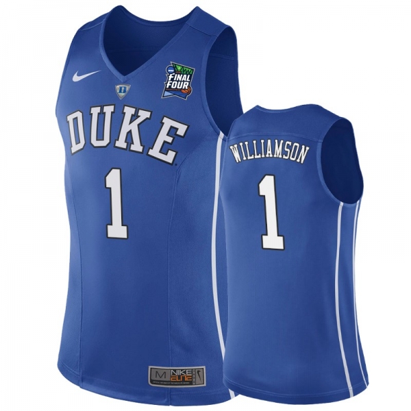 Duke Blue Devils Zion Williamson #1 Blue 2019 Final-Four Replica Basketball Jersey