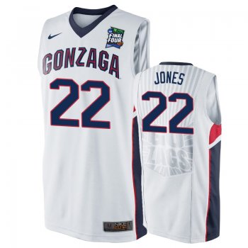 Gonzaga Bulldogs Jeremy Jones #22 White 2019 Final-Four Replica Basketball Jersey