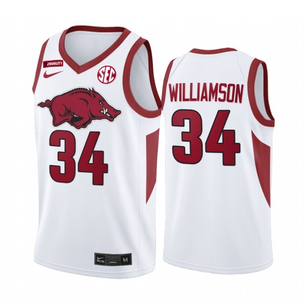 Corliss Williamson Arkansas Razorbacks White Jersey Equality 2021 March Madness