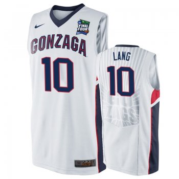 Gonzaga Bulldogs Matthew Lang #10 White 2019 Final-Four Replica Basketball Jersey