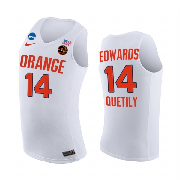 Syracuse Orange 2021 March Madness Sweet 16 Jesse Edwards #14 Jersey March Madness White Replica