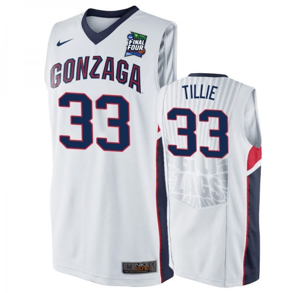 Gonzaga Bulldogs Killian Tillie #33 White 2019 Final-Four Replica Basketball Jersey