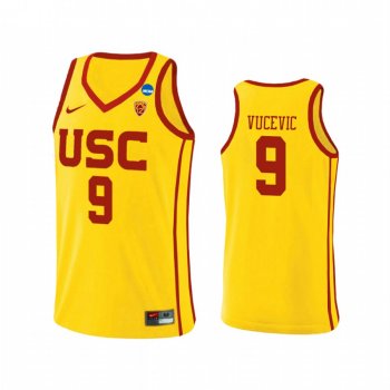 USC Trojans Nikola Vucevic Yellow 2021 March Madness Sweet 16 Alternate Jersey USC Trojans