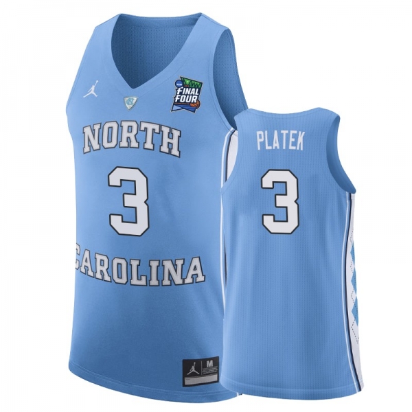 North Carolina Tar Heels Andrew Platek #3 Light Blue 2019 Final-Four Replica Basketball Jersey