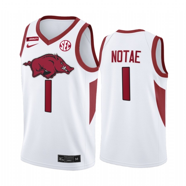 JD Notae Arkansas Razorbacks White Jersey Equality 2021 March Madness