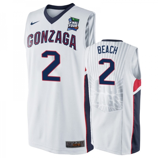 Gonzaga Bulldogs Jack Beach #2 White 2019 Final-Four Replica Basketball Jersey