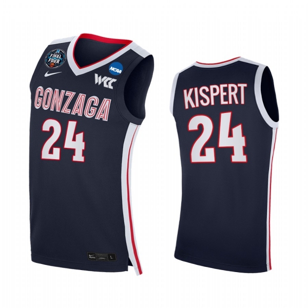 Corey Kispert #24 Gonzaga Bulldogs 2021 March Madness Final Four Jersey Navy WCC