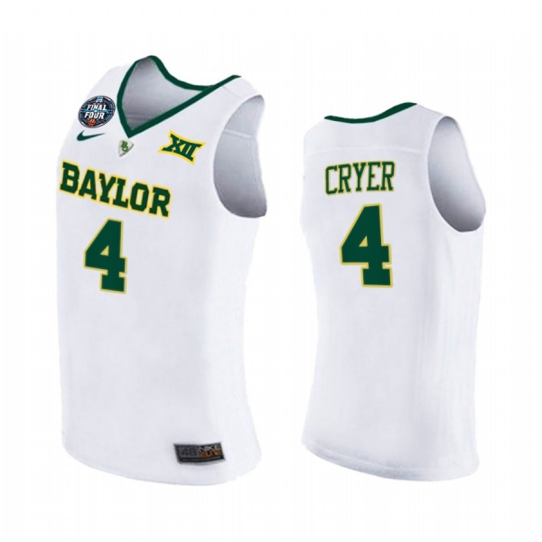 LJ Cryer #4 Baylor Bears 2021 March Madness Final Four Jersey White