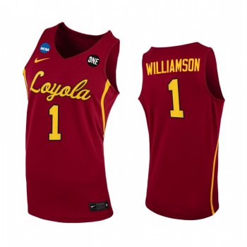 Loyola Chicago Ramblers Lucas Williamson Jersey 2021 March Madness Sweet 16 Maroon Home