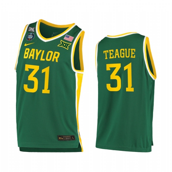 MaCio Teague Baylor Bears 2021 NCAA National Champion #31 Jersey Green