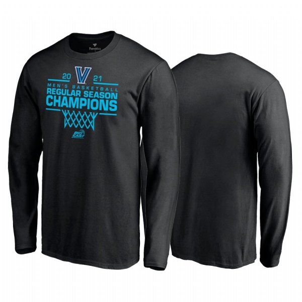 Villanova Wildcats 2021 March Madness Black 2021 BigEast Men Basketball Regular Season Champs Long Sleeve T-Shirt