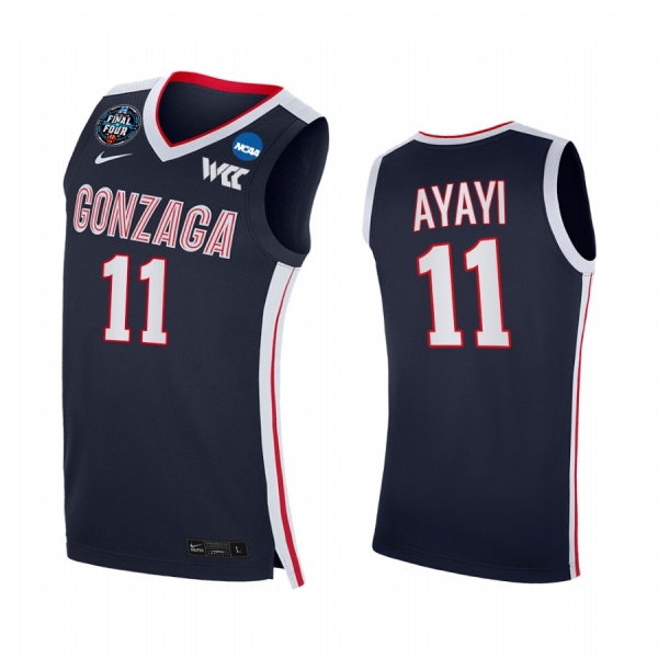 Joel Ayayi #11 Gonzaga Bulldogs 2021 March Madness Final Four Jersey Navy WCC