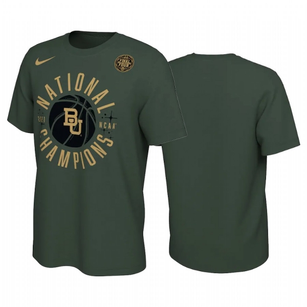 Baylor Bears Green 2021 NCAA National Champions Celebration Circle Men T-Shirt