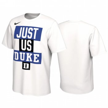 Duke Blue Devils 2021 March Madness White Just Us Bench Legend T-Shirt