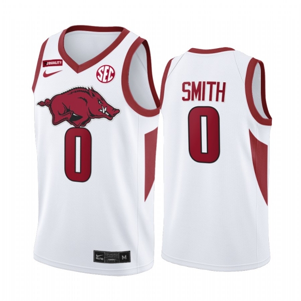 Justin Smith Arkansas Razorbacks White Jersey Equality 2021 March Madness