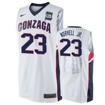 Gonzaga Bulldogs Zach Norvell Jr. #23 White 2019 Final-Four Replica Basketball Jersey