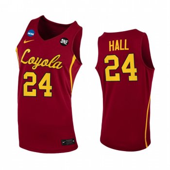 Loyola Chicago Ramblers Tate Hall Jersey 2021 March Madness Sweet 16 Maroon Home