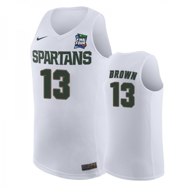 Michigan State Spartans Gabe Brown #3 White 2019 Final-Four Replica Jersey