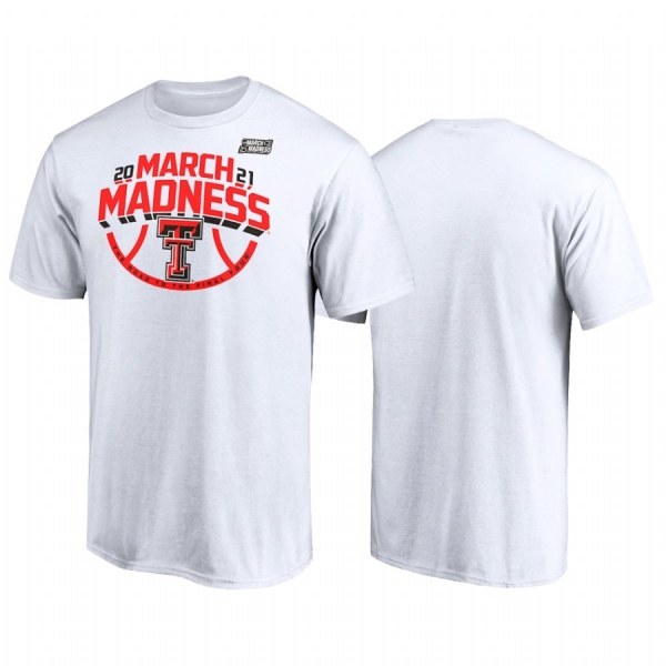 Texas Tech Red Raiders White 2021 NCAA Basketball March Madness Bound Ticket Men Tee March Madness