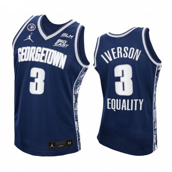 Georgetown Hoyas Allen Iverson Jersey 2021 Equality Navy Honor John Thompson Jr.