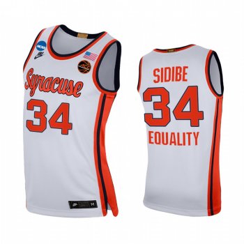 Syracuse Orange Bourama Sidibe Jersey 2021 March Madness Sweet 16 White Equality