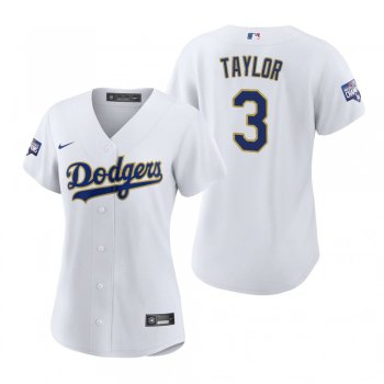 Women's Dodgers Chris Taylor White Gold 2021 Gold Program Replica Jersey