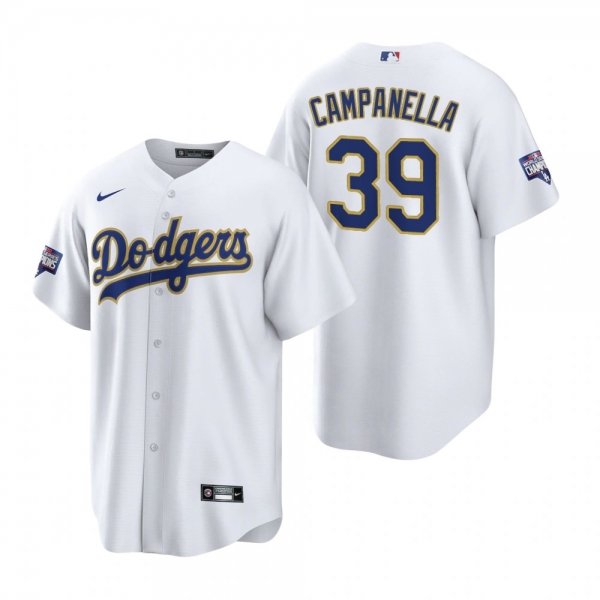 Los Angeles Dodgers Roy Campanella White Gold 2021 Gold Program Replica Jersey