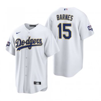 Los Angeles Dodgers Austin Barnes White Gold 2021 Gold Program Replica Jersey