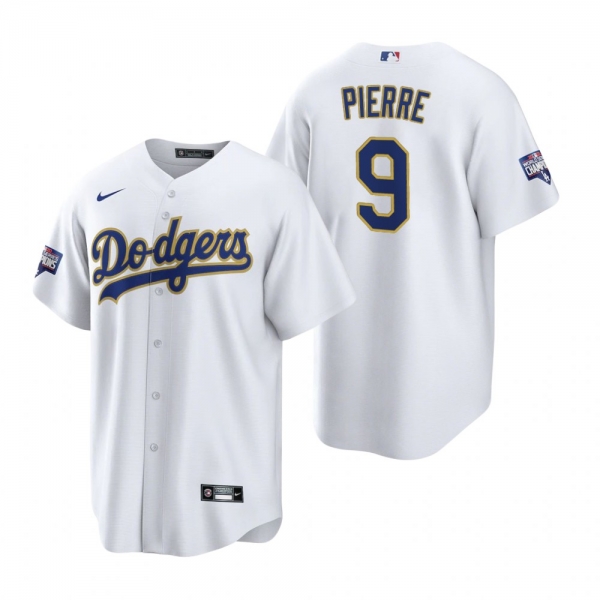 Los Angeles Dodgers Juan Pierre White Gold 2021 Gold Program Replica Jersey