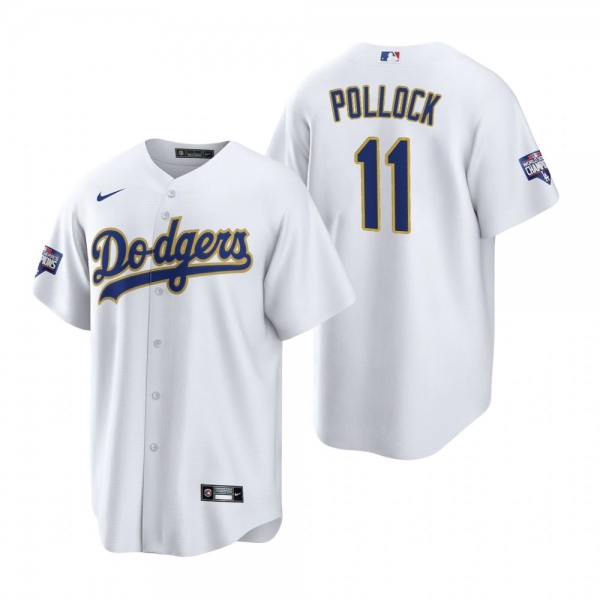 Los Angeles Dodgers A.J. Pollock White Gold 2021 Gold Program Replica Jersey