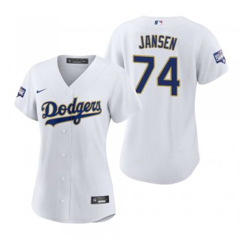 Women's Dodgers Kenley Jansen White Gold 2021 Gold Program Replica Jersey