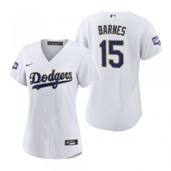 Women's Dodgers Austin Barnes White Gold 2021 Gold Program Replica Jersey