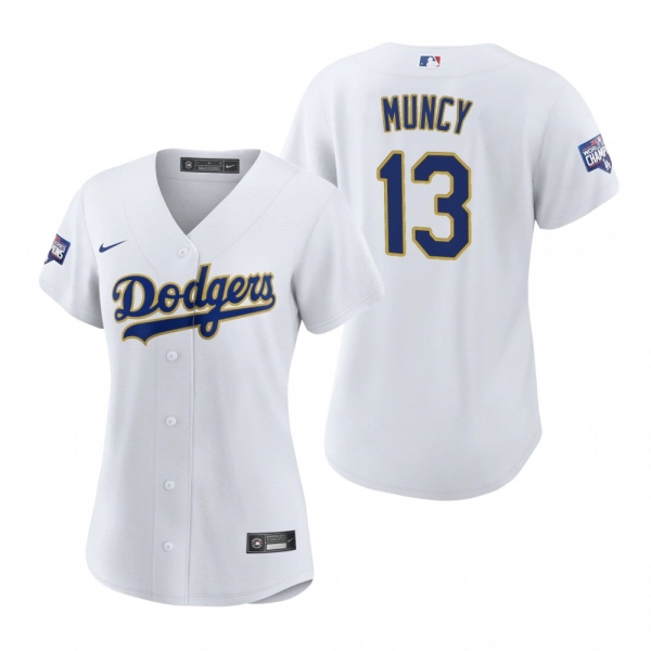 Women's Dodgers Max Muncy White Gold 2021 Gold Program Replica Jersey