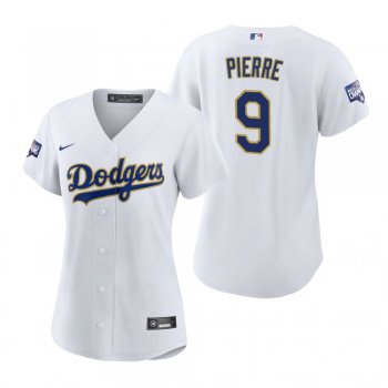 Women's Dodgers Juan Pierre White Gold 2021 Gold Program Replica Jersey