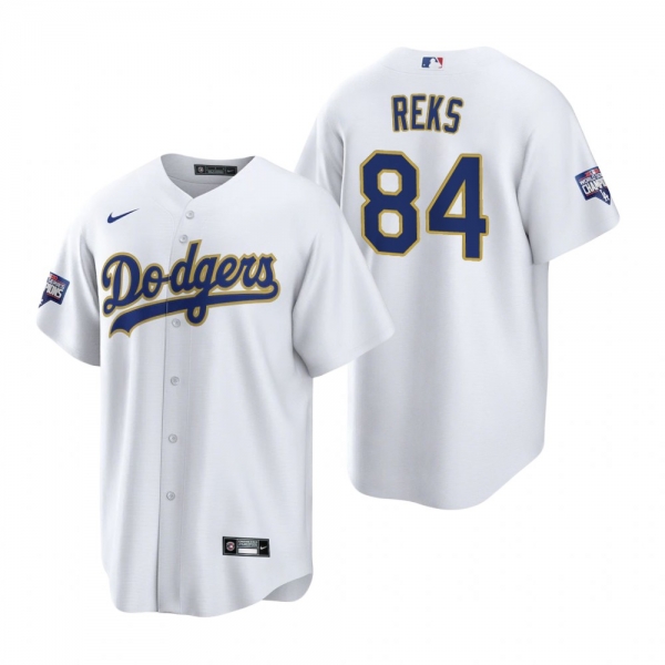 Los Angeles Dodgers Zach Reks White Gold 2021 Gold Program Replica Jersey