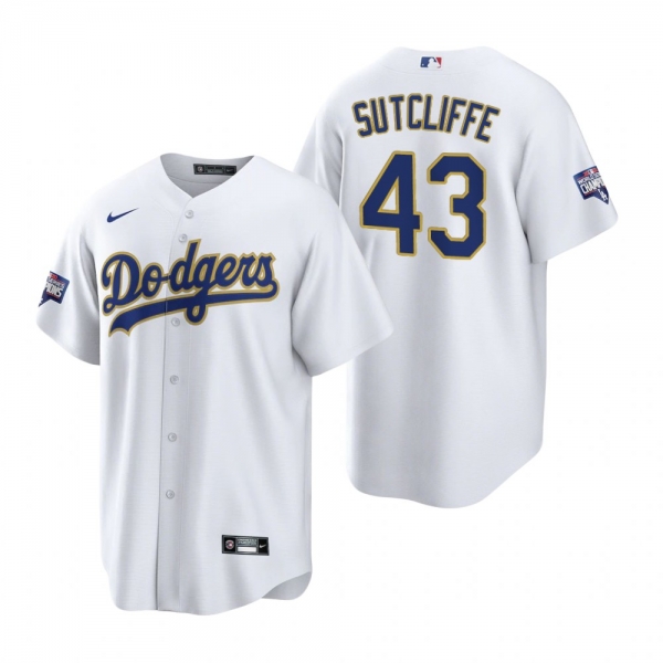 Los Angeles Dodgers Rick Sutcliffe White Gold 2021 Gold Program Replica Jersey