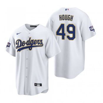 Los Angeles Dodgers Charlie Hough White Gold 2021 Gold Program Replica Jersey