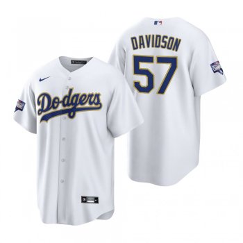 Los Angeles Dodgers Matt Davidson White Gold 2021 Gold Program Replica Jersey