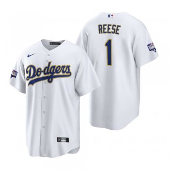 Los Angeles Dodgers Pee Wee Reese White Gold 2021 Gold Program Replica Jersey