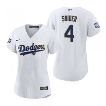 Women's Dodgers Duke Snider White Gold 2021 Gold Program Replica Jersey