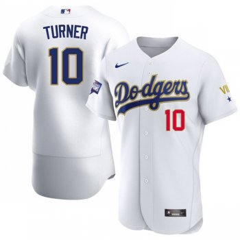 Youth LA Dodgers Justin Turner VII WS Champions White Gold Jersey Stitched 2021 New Release