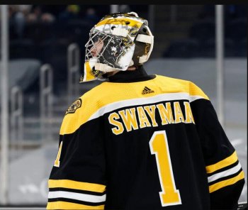 Men's Boston Bruins Jeremy swayman #1 black Jersey