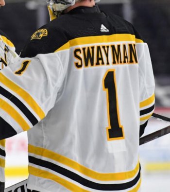 Men's Boston Bruins Jeremy swayman #1 White Jersey