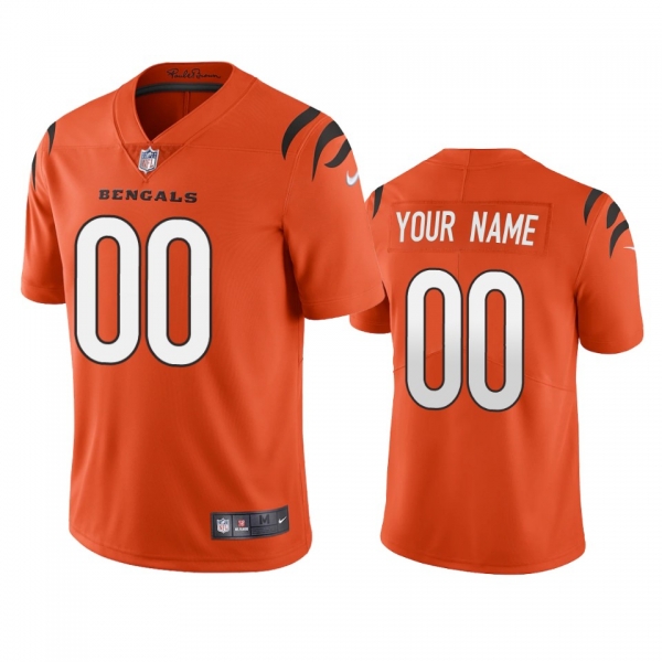 Men's Cincinnati Bengals Custom Orange 2021 Vapor Limited Jersey