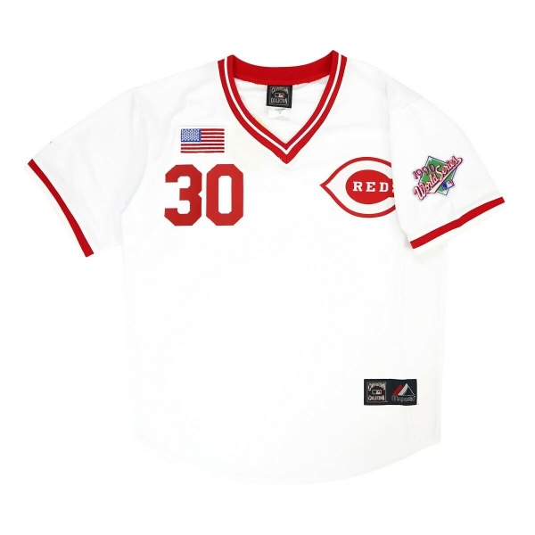 Men's Ken Griffey Sr. Cincinnati Reds 1990 World Series Home Cooperstown Jersey