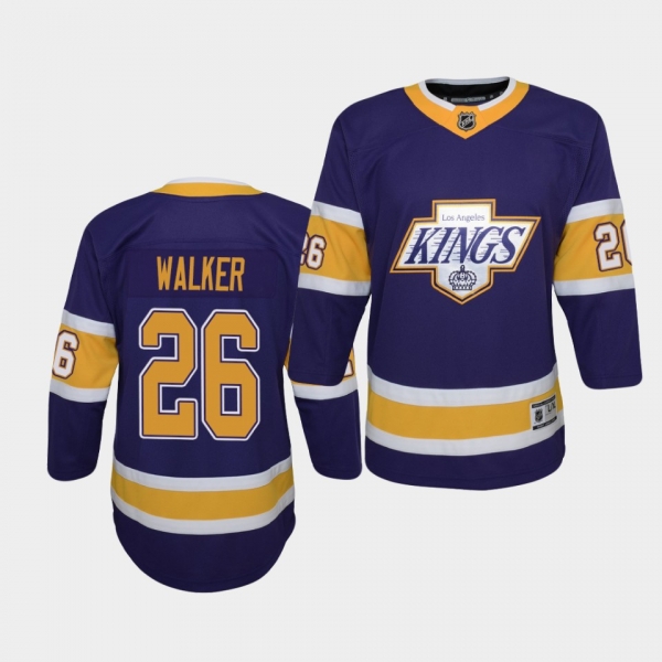 Youth Sean Walker Los Angeles Kings 2021 Reverse Retro Purple Replica Jersey