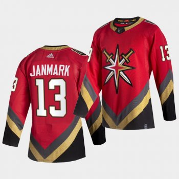 Vegas Golden Knights 2021 Reverse Retro Mattias Janmark Red Special Edition Jersey